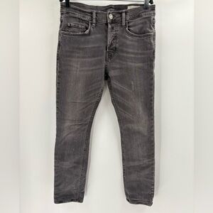 Allsaints men’s gray skinny punk Y2K grudge distress cigarette jeans size 30